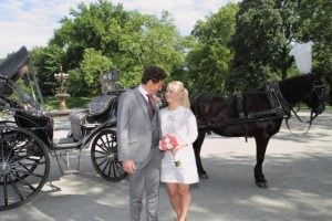 claire keith central park wedding elopement horse buggy