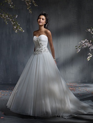 Wedding Dress - ALFRED ANGELO BRIDAL SPRING 2013 Collection - 2341 - Satin Organza, Net, Grosgrain & Organza Flower | AlfredAngelo Bridal Gown