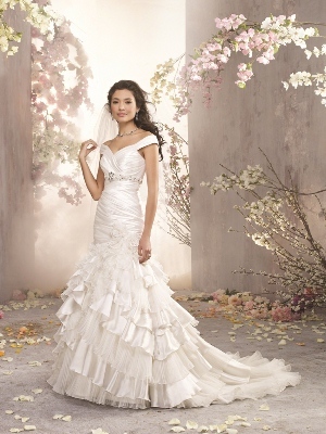 Wedding Dress - ALFRED ANGELO BRIDAL SPRING 2013 Collection - 2367 - Satin Taffeta, Pleated Organza | AlfredAngelo Bridal Gown