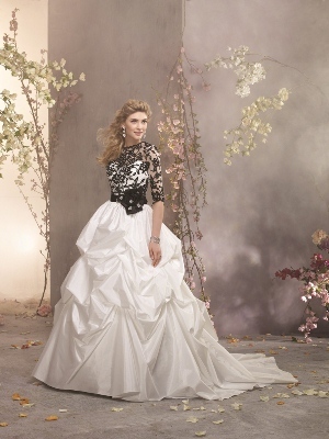 Wedding Dress - ALFRED ANGELO BRIDAL SPRING 2013 Collection - 2371J - Taffeta, Satin, Rhinestones, Crystal Beading, Pearls,  Net Jacket with Re-Embroidered Lace | AlfredAngelo Bridal Gown