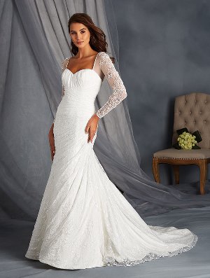 full length sleeves wedding gown