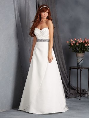 Wedding Dress - ALFRED ANGELO BRIDAL 2016 Collection - 2553 - A-line Satin Gown with Draped Sweetheart Neckline | AlfredAngelo Bridal Gown