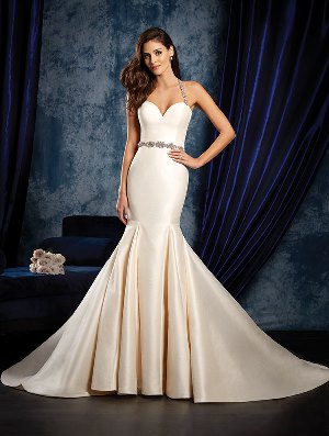 Wedding Dress - ALFRED ANGELO SAPPHIRE 2016 Collection - 965 - Fit and Flare Dupioni Gown with Godet Skirt | AlfredAngelo Bridal Gown