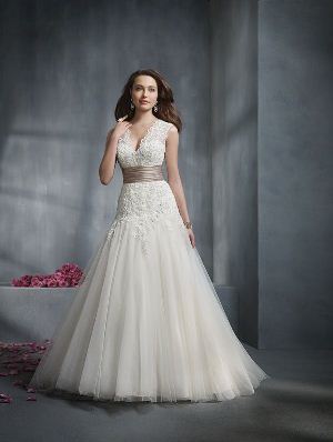 Wedding Dress - Alfred Angelo Collection - 2243 Net over Satin, Satin,  Re-Embroidered Lace | AlfredAngelo Bridal Gown