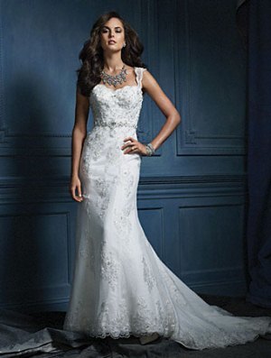 Wedding Dress - Alfred Angelo Collection - 854 Point d'Esprit, Embroidered Lace | AlfredAngelo Bridal Gown