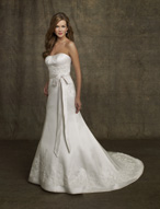 Bridal Dress: AngelinaFaccenda - 1058 - Silk Satin & Alencon Lace