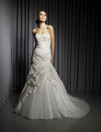 Bridal Dress: AngelinaFaccenda - 1064 - Silky Taffeta and Tulle with Beading