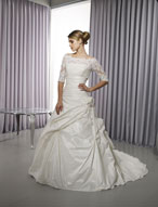 Bridal Dress: AngelinaFaccenda - 1065 - Silky Taffeta and Alencon Lace