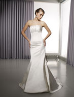 Bridal Dress: AngelinaFaccenda - 1066 - Silk Satin with Embroidery