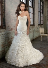 Bridal Dress: Angelina Faccenda: 1213 - TAFFETA & ORGANZA W/EMBROIDERY REMOVABLE FLOWER   
