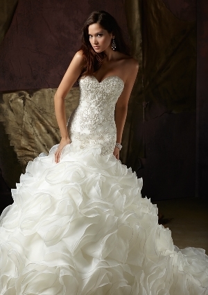 Wedding Dress - Angelina Faccenda FALL 2012 Collection: 1241 - DIAMANTE BEADED NET AND ORGANZA | AngelinaFaccenda Bridal Gown