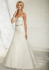 Bridal Dress: Angelina Faccenda SPRING 2013 Collection: 1254 - Chantilly and Venice Lace 