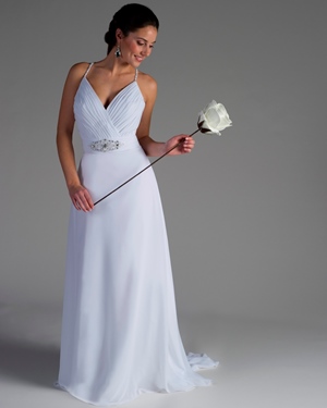 Wedding Dress - Bridalane - 200 - Shown in White chiffon | Bridalane Bridal Gown