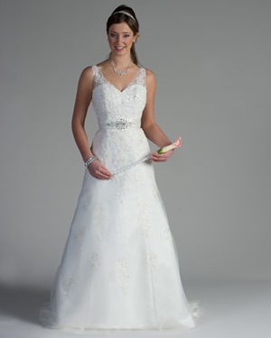 Wedding Dress - Bridalane - 201 - Shown in Ivory organza and lace | Bridalane Bridal Gown