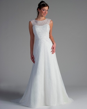 Wedding Dress - Bridalane - 202 - Shown in Ivory beaded lace | Bridalane Bridal Gown