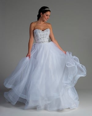 Wedding Dress - Bridalane - GP1073 - Shown in White organza | Bridalane Bridal Gown