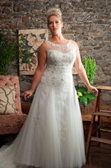 Bridal Dress: CALLISTA SPRING 2013 BRIDAL Collection: 4202 - Lace/Tulle - For Brides With Curves 