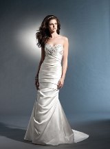 Bridal Dress: Cassidy Sarah - Style D250  Fabric: SATIN WITH BEADING Colour: ALABASTER/SILVER, WHITE/SILVER Sizes: 4-20  