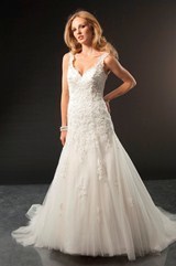 Bridal Dress: JAI Style 9161 - Fit & Flare Tulle/Lace 