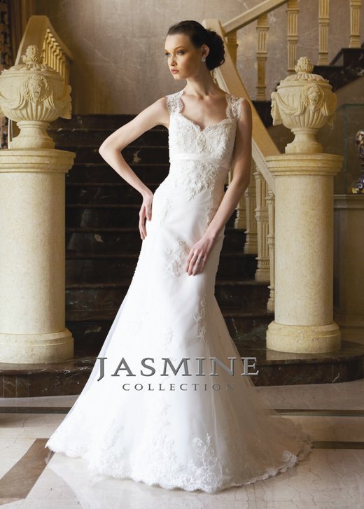 Bridal Dress: COLLECTION BRIDAL - F258  Catalogue Color :		IVORY (IV)	Fabric-top layer :		TULLE and ITALIAN SATIN	Accessory :		N/A	Skirt Length :		Court Train	Size Range : 		4-28 