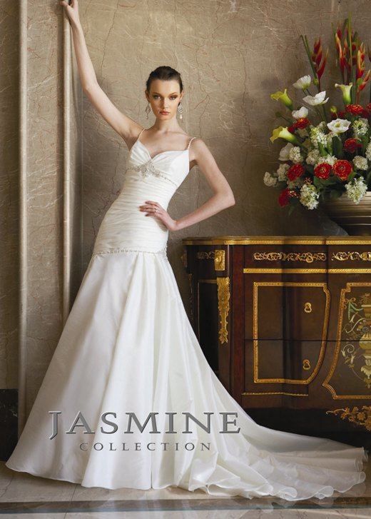 Bridal Dress: COLLECTION BRIDAL - F263  Catalogue Color :		IVORY (IV)	Fabric-top layer :		TAFFETA	Accessory :		N/A	Skirt Length :		Tiffany Train	Size Range : 		4-28 