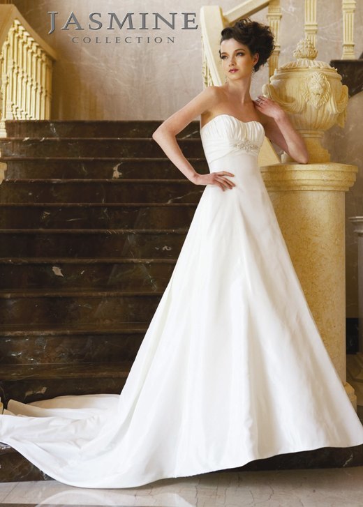 Bridal Dress: COLLECTION BRIDAL - F266  Catalogue Color :		IVORY (IV)	Fabric-top layer :		MATTE TAFFETA	Accessory :		N/A	Skirt Length :		Tiffany Train	Size Range : 		4-28 