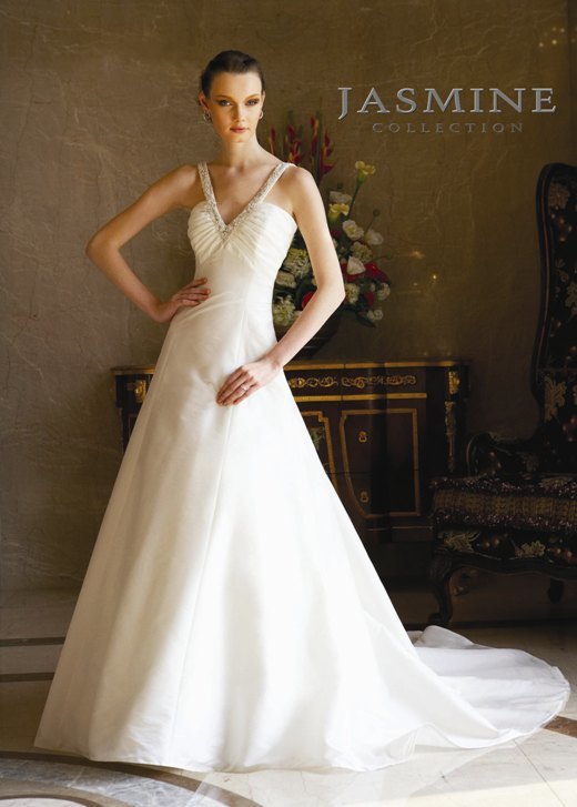 Bridal Dress: COLLECTION BRIDAL - F271  Catalogue Color :		IVORY (IV)	Fabric-top layer :		TAFFETA	Accessory :		N/A	Skirt Length :		Tiffany Train	Size Range : 		4-28 