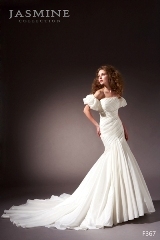 Bridal Dress: COLLECTION BRIDAL - F367  Catalogue Color:		IVORY (IV)	Fabric-top layer:		TAFFETA	Accessory:		Detachable sleeves	Skirt Length:		Semi-Cathedral train	Size Range: 		4-28 