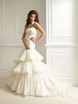 Bridal Dress: COLLECTION BRIDAL FALL 2011 - F468  Catalogue Color:  	IVORY (IV)Fabric-top: 	TAFFETASkirt Length: 	Chapel trainSize Range: 	4-28 