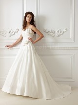 Bridal Dress: COLLECTION BRIDAL FALL 2011 - F471  Catalogue Color:  	IVORY (IV)Fabric-top: 	MATTE TAFFETASkirt Length: 	Chapel trainSize Range: 	4-28 