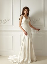 Bridal Dress: COLLECTION BRIDAL FALL 2011 - F476  Catalogue Color:  	IVORY (IV)Fabric-top: 	CHARMEUSESkirt Length: 	Court trainSize Range: 	4-28 