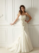 Bridal Dress: COLLECTION BRIDAL FALL 2011 - F478  Catalogue Color:  	IVORY (IV)Fabric-top: 	TAFFETA and LUX ORGANZASkirt Length: 	Court trainSize Range: 	4-28 