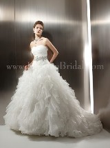 Bridal Dress: COLLECTION COUTURE FALL 2011 - T480  Catalogue Color:  	IVORY (IV)Fabric-top: 	LUX ORGANZA and TULLESkirt Length: 	Tiffany trainSize Range: 	4-28 