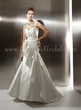 Bridal Dress: COLLECTION COUTURE FALL 2011 - T486  Catalogue Color:  	IVORY (IV)Fabric-top: 	SILK SATIN and LUX ORGANZASkirt Length: 	Chapel trainSize Range: 	4-28 