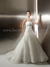 Bridal Dress: COLLECTION COUTURE FALL 2011 - T488  Catalogue Color:  	IVORY (IV)Fabric-top: 	LUX ORGANZASkirt Length: 	Tiffany trainSize Range: 	4-28 
