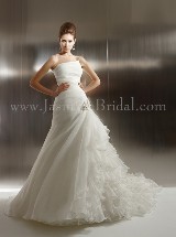 Bridal Dress: COLLECTION COUTURE FALL 2011 - T491  Catalogue Color:  	IVORY (IV)Fabric-top: 	LUX ORGANZASkirt Length: 	Tiffany trainSize Range: 	4-28 