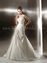Bridal Dress: COLLECTION COUTURE FALL 2011 - T494  Catalogue Color:  	IVORY (IV)Fabric-top: 	SILK SHANTUNGSkirt Length: 	Chapel trainSize Range: 	4-28 