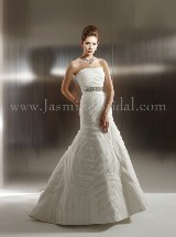 Bridal Dress: COLLECTION COUTURE FALL 2011 - T495  Catalogue Color:  	IVORY (IV)Fabric-top: 	LUX ORGANZA and COUTURE SATINAccessory: 	Beaded embroidery sashSkirt Length: 	Chapel trainSize Range: 	4-28 