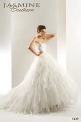 Bridal Dress: COLLECTION COUTURE - T439  Catalogue Color:		IVORY (IV)	Fabric-top layer:		TULLE	Accessory:		N/A	Skirt Length:		Chapel Train	Size Range: 		4-28 