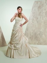Bridal Dress: MGNY SPRING 2011 - 36040  DUCHESS SATIN WITH EMBROIDERY 
