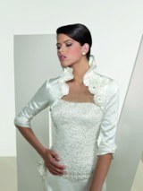 Bridal Dress: BOLERO JACKET SPRING 2011 - 36044  DUCHESS SATIN, REMOVABLE FLOWERS 