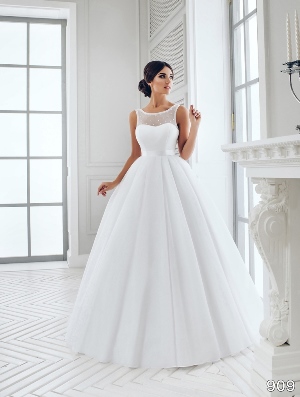 Wedding Dress - Sans Pareil Bridal Collection 2016: 909 - Majestic sleeveless ball gown with beaded illusion yoke | SansPareil Bridal Gown