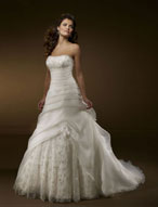 Bridal Dress: Bridals: 2163 Satin Organza with Embroid