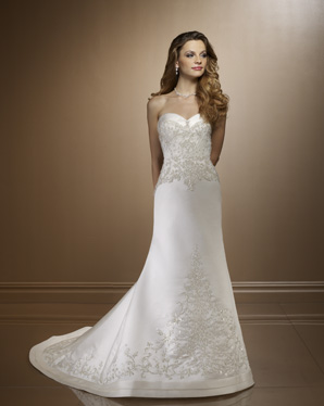 Bridal Dress: Bridals: 2183 Duchess Satin with Embroid