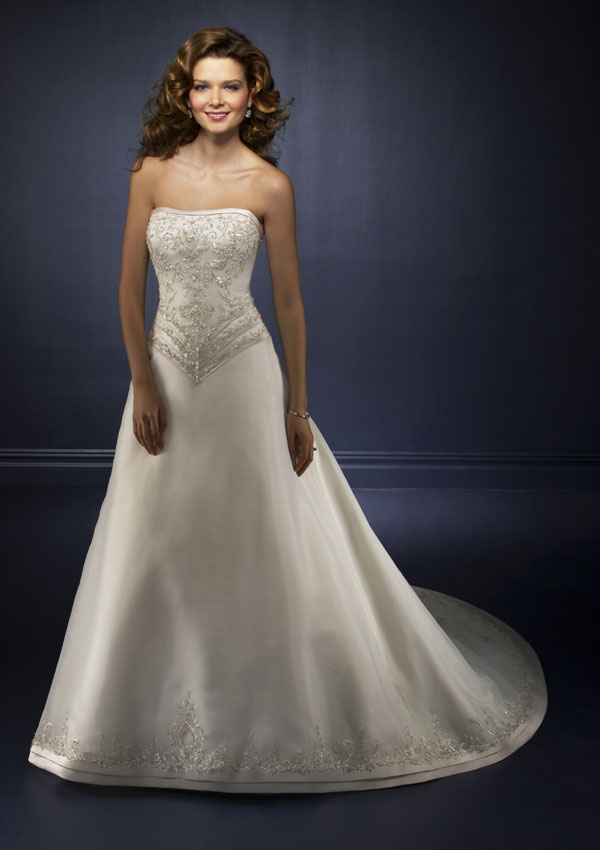 Blu: 4169 Satin Organza Trimmed with Duc