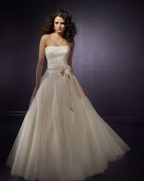 Bridal Dress: Blu: 4170 Tulle with Crystal Beaded Lace