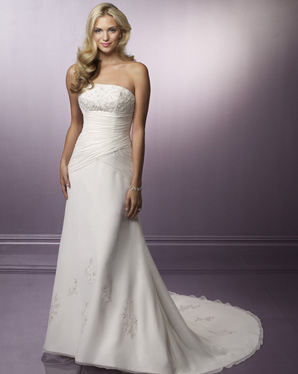 Bridal Dress: Blu: 4172 Delicate Chiffon with Lace