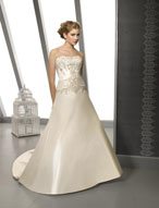 Bridal Dress: Bridals: 2208 Radiant Taffeta with Embro