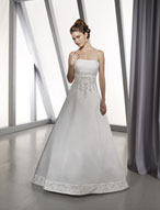 Bridal Dress: Bridals: 2216 Embroidered Satin and Tull