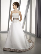 Bridal Dress: Bridals: 2219 Duchess Satin with Embroid